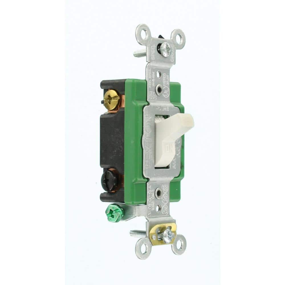 Leviton 30 Amp Industrial Double Pole Switch, White 3032-2WS (2)