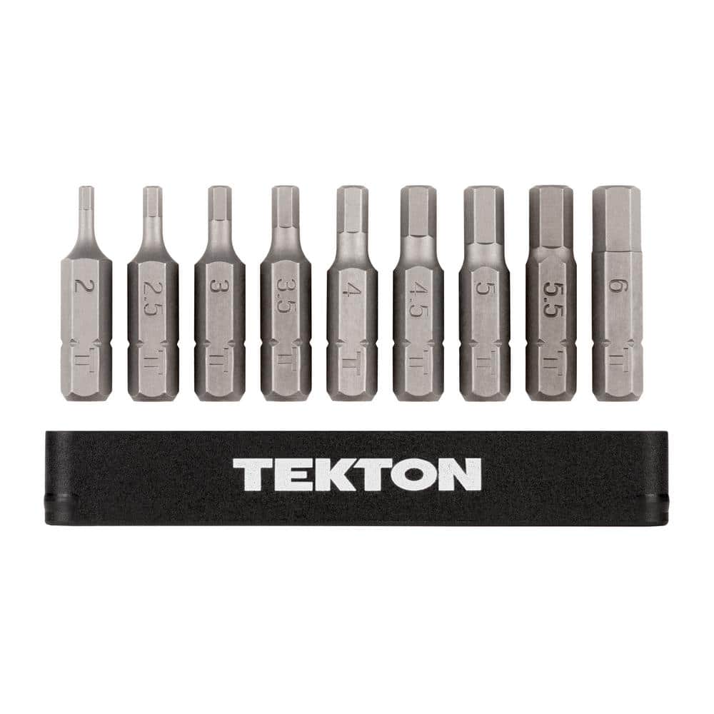 TEKTON 1/4 in. Metric Pin in Hex Security Bit Set with Rail (9-Piece) (2-6 mm) (3)