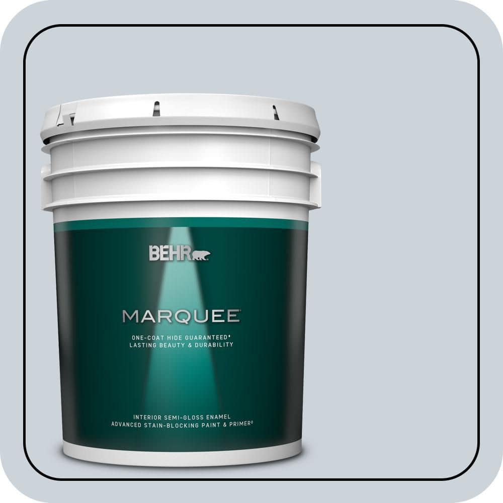 BEHR MARQUEE 5 gal. #PPU14-17A Polar Frost Semi-Gloss Enamel Interior Paint & Primer
