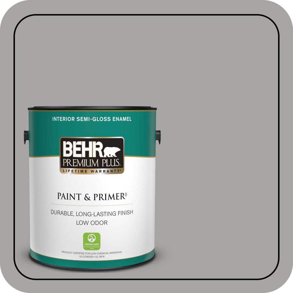 BEHR PREMIUM PLUS 1 gal. #PPU26-07 Smokey Wings Semi-Gloss Enamel Low Odor Interior Paint & Primer