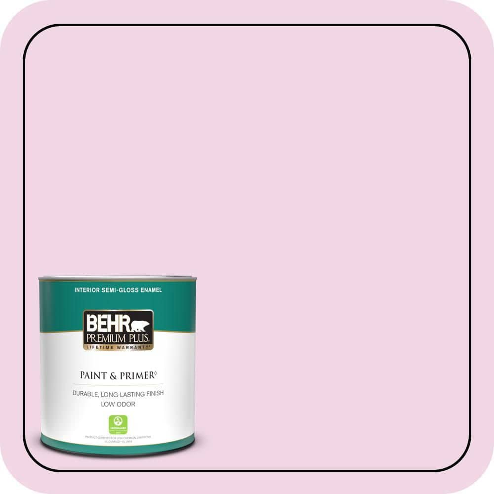 BEHR PREMIUM PLUS 1 qt. #680A-1 Candy Tuft Semi-Gloss Enamel Low Odor Interior Paint & Primer