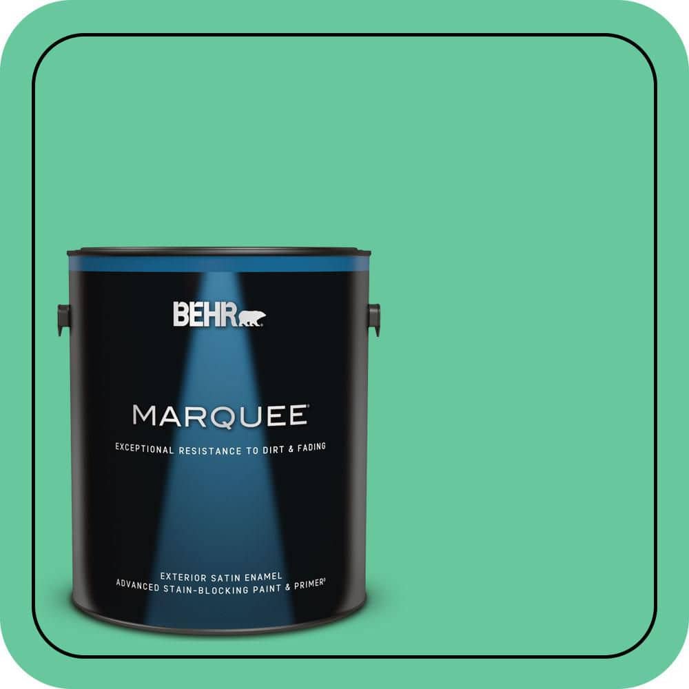 BEHR MARQUEE 1 gal. #470B-4 Intense Jade Satin Enamel Exterior Paint & Primer