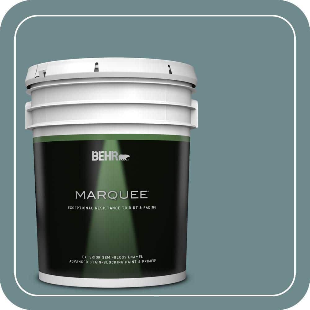 BEHR MARQUEE 5 gal. #PPU13-06 Polaris Blue Semi-Gloss Enamel Exterior Paint & Primer