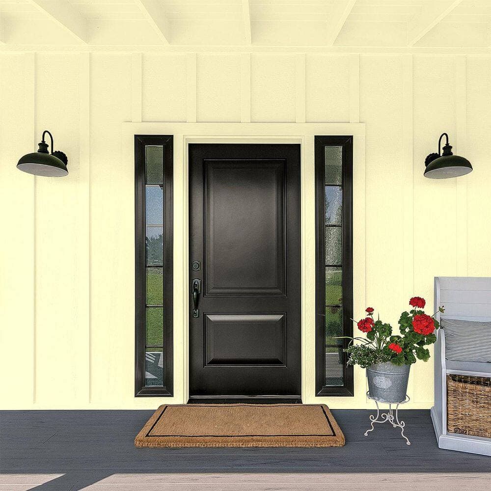 Glidden Premium 1 qt. PPG1107-2 Joyful Flat Exterior Latex Paint (4)