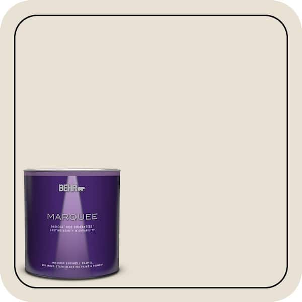 BEHR MARQUEE 1 qt. #MQ3-13 Crisp Linen One-Coat Hide Eggshell Enamel Interior Paint & Primer (2)