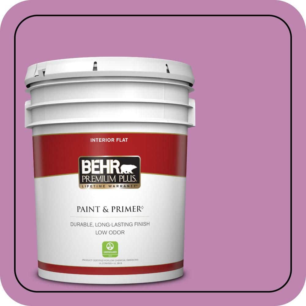 BEHR PREMIUM PLUS 5 gal. #MQ4-60 Joie De Vivre Flat Low Odor Interior Paint & Primer