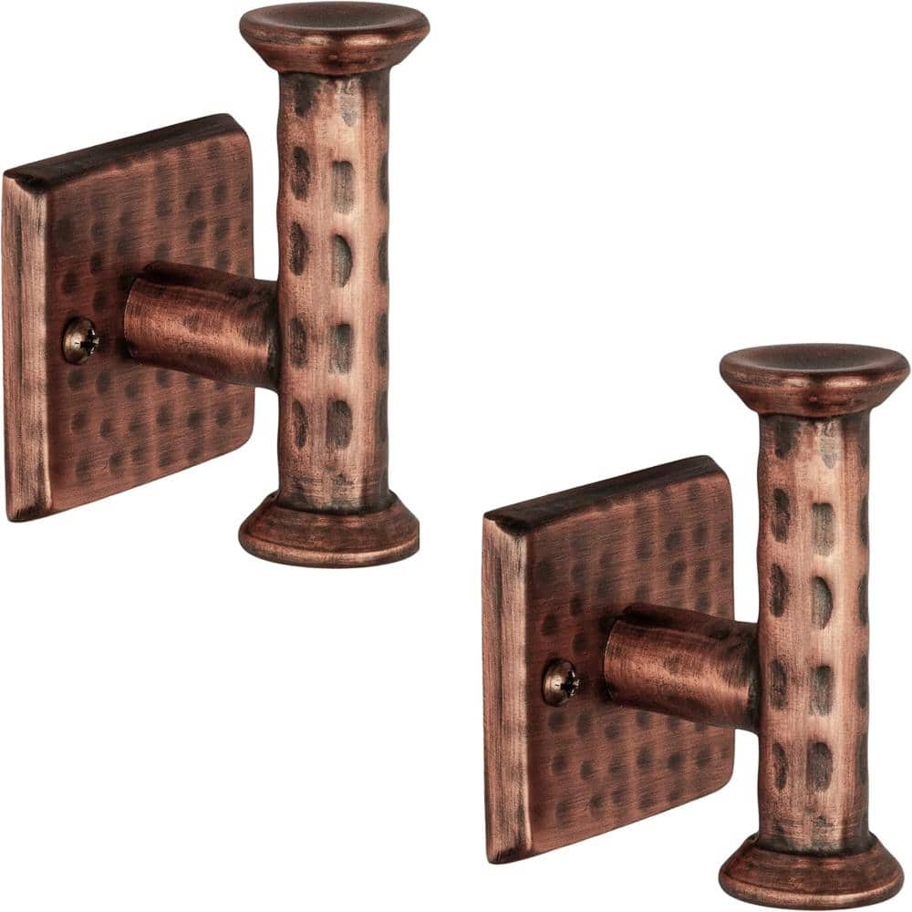 Monarch Abode Hand Hammered Aluminum Towel Hook - Set of 2 (Antique Copper)