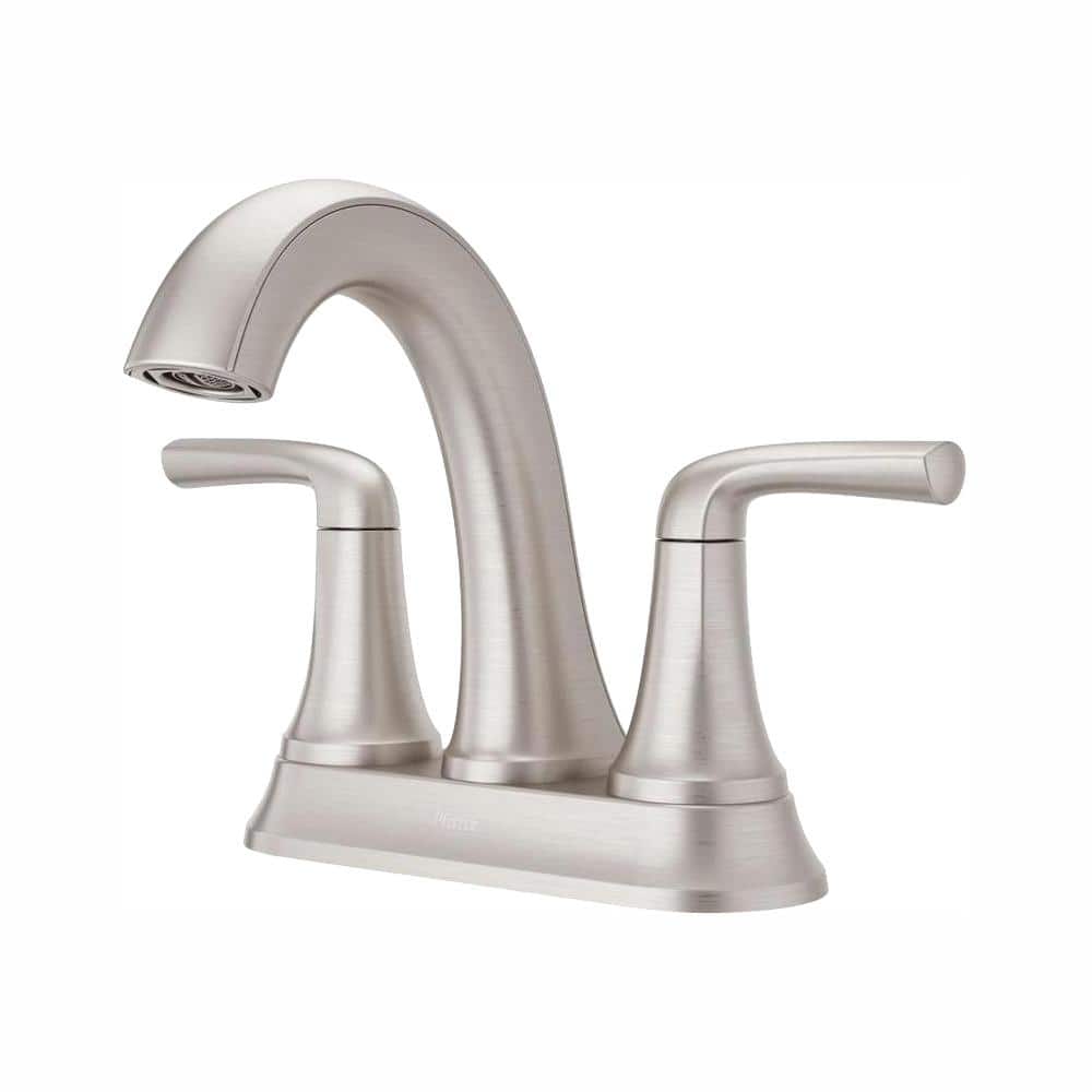 Pfister Ladera 4 in. Centerset Double Handle Bathroom Faucet in Spot Defense Brushed Nickel (2)