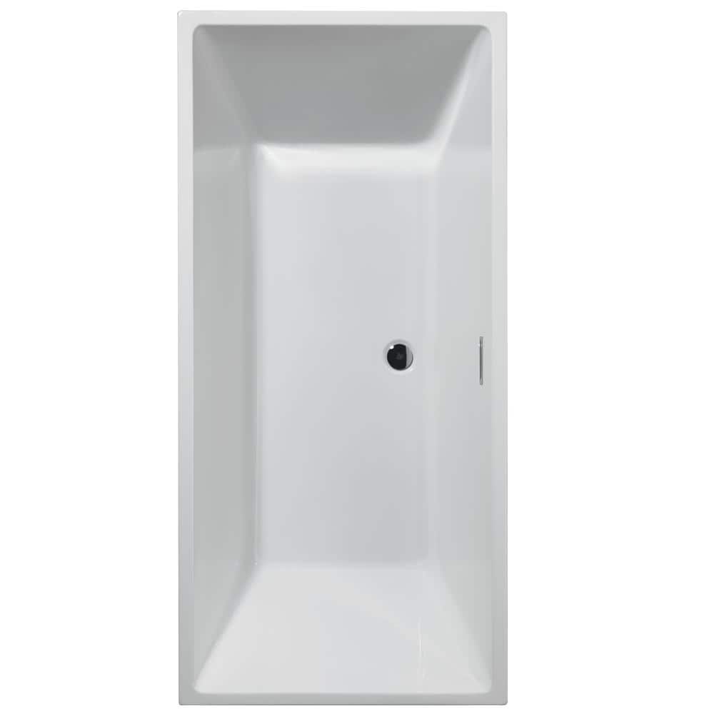 Delta Slade 67 in. x 32 in. Soaking Bathtub with Center Drain in White (3)