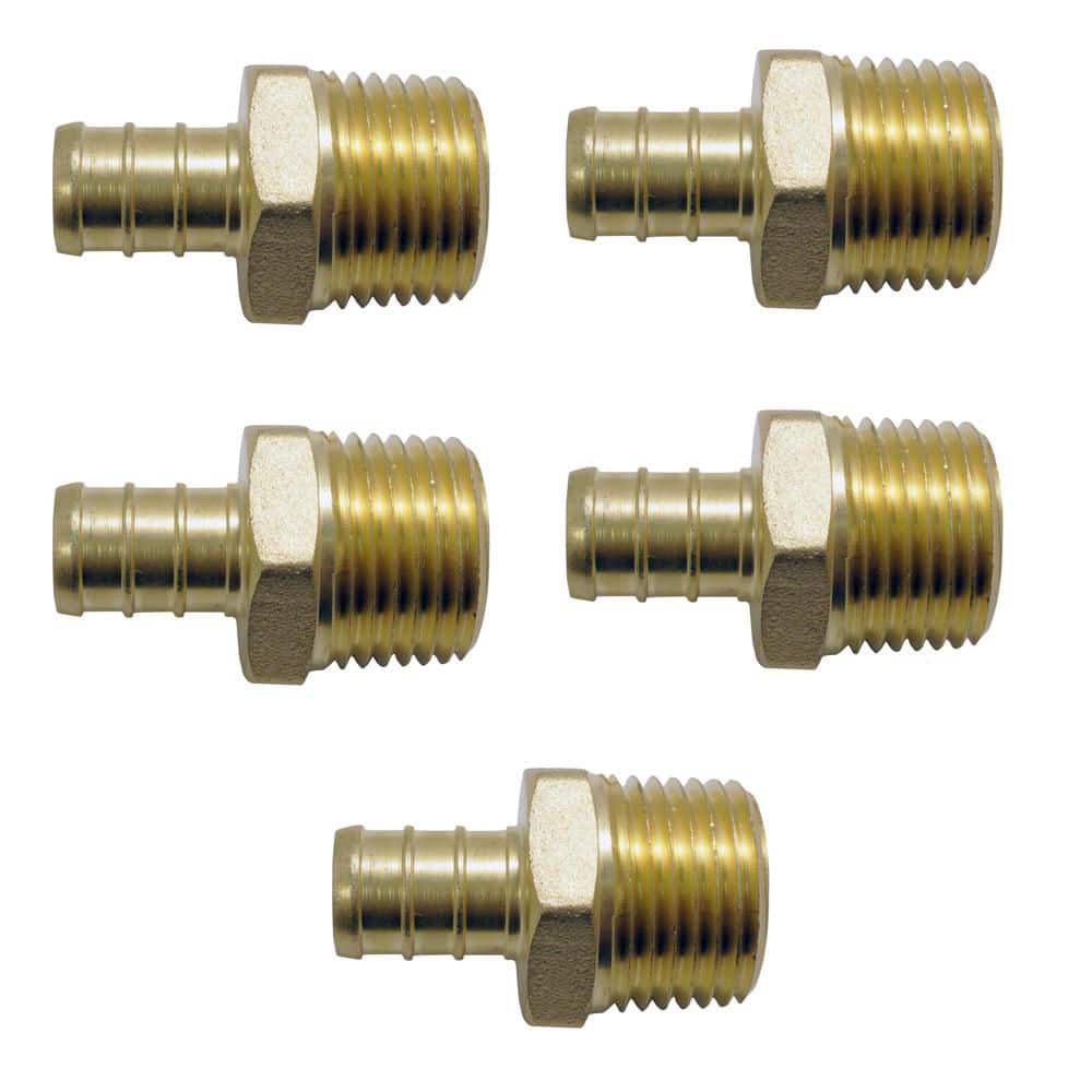 Apollo 1/2 in. Brass PEX-B Barb x 1/2 in. MNPT Adapter (5-Pack) (1)