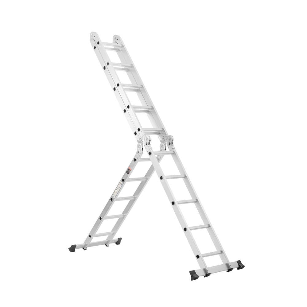 SKYSHALO Multi-Purpose Folding 23 ft. Reach aluminum Folding Telescoping Multi-Position 330 lbs. for Home Outdoor Metal (2)
