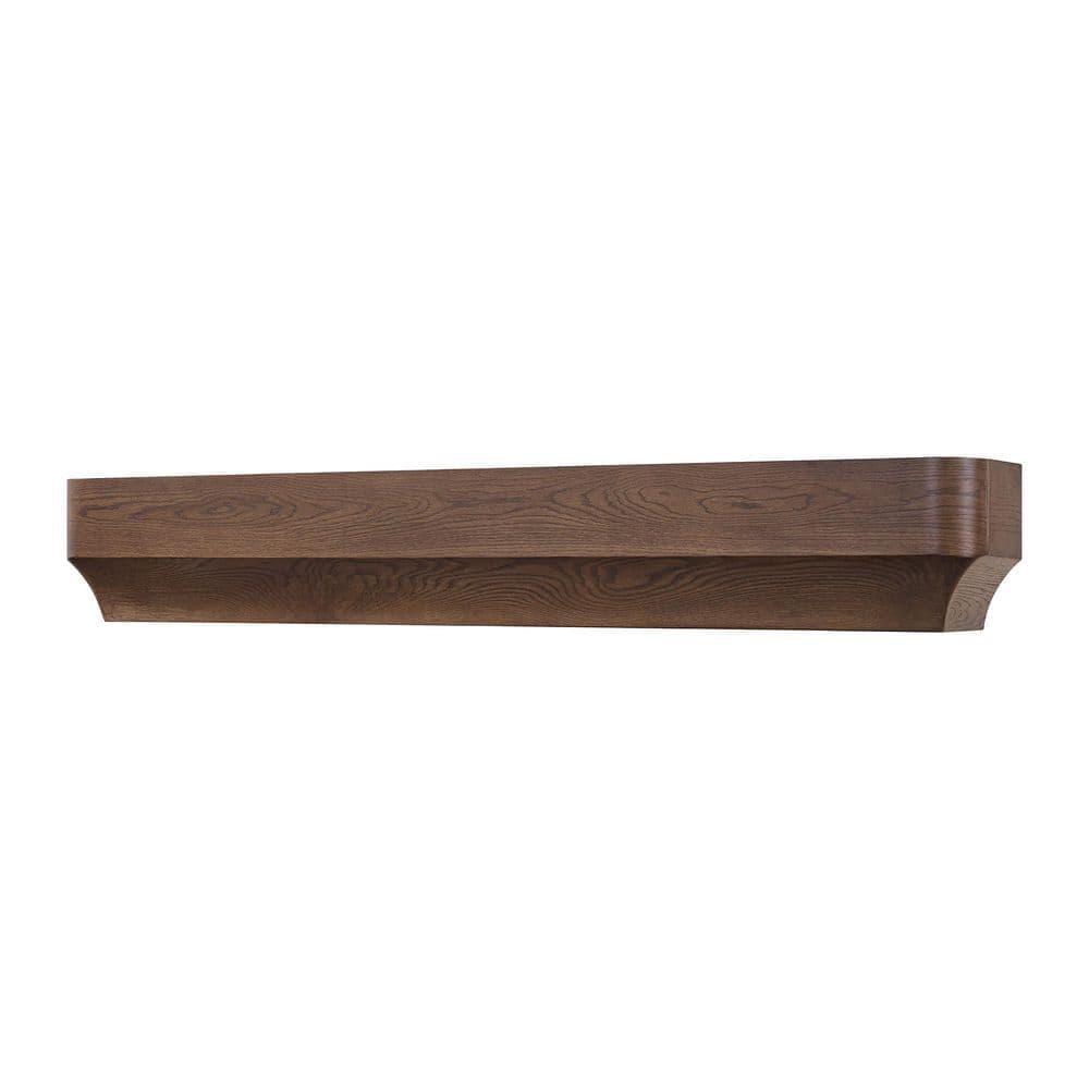 Modern Ember Forma Burnished Walnut Stain 60 in. Wood Fireplace Cap-Shelf Mantel (2)