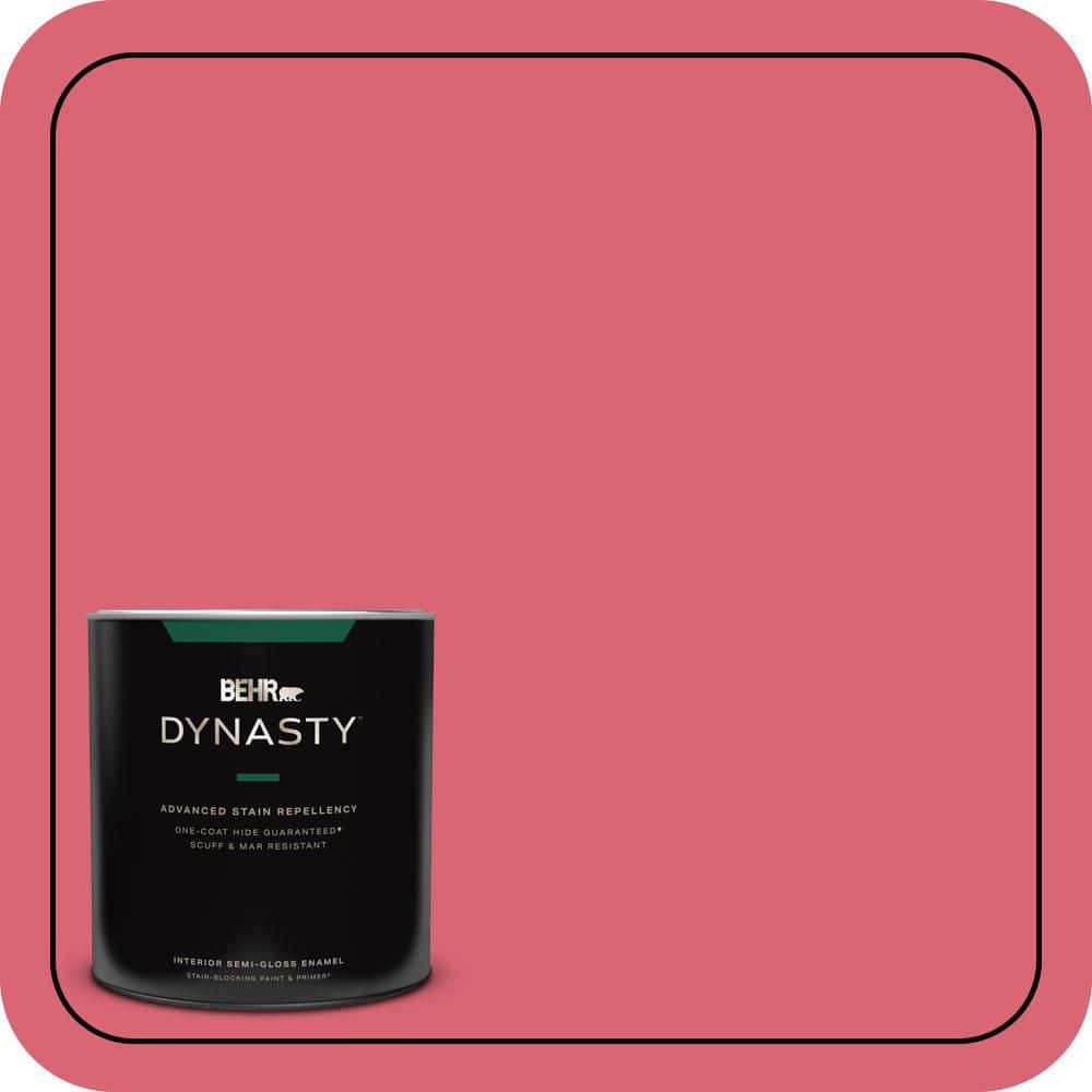 BEHR DYNASTY 1 qt. #P150-5A Strawberry Taffy Semi-Gloss Enamel Interior Stain-Blocking Paint and Primer