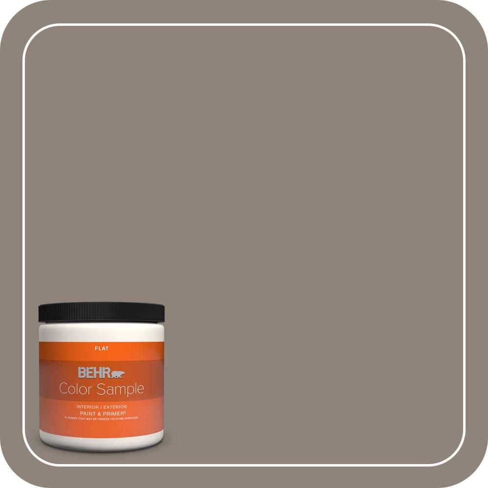 BEHR PREMIUM PLUS 8 oz. #N200-5 Woodcraft Flat Interior/Exterior Paint & Primer Color Sample