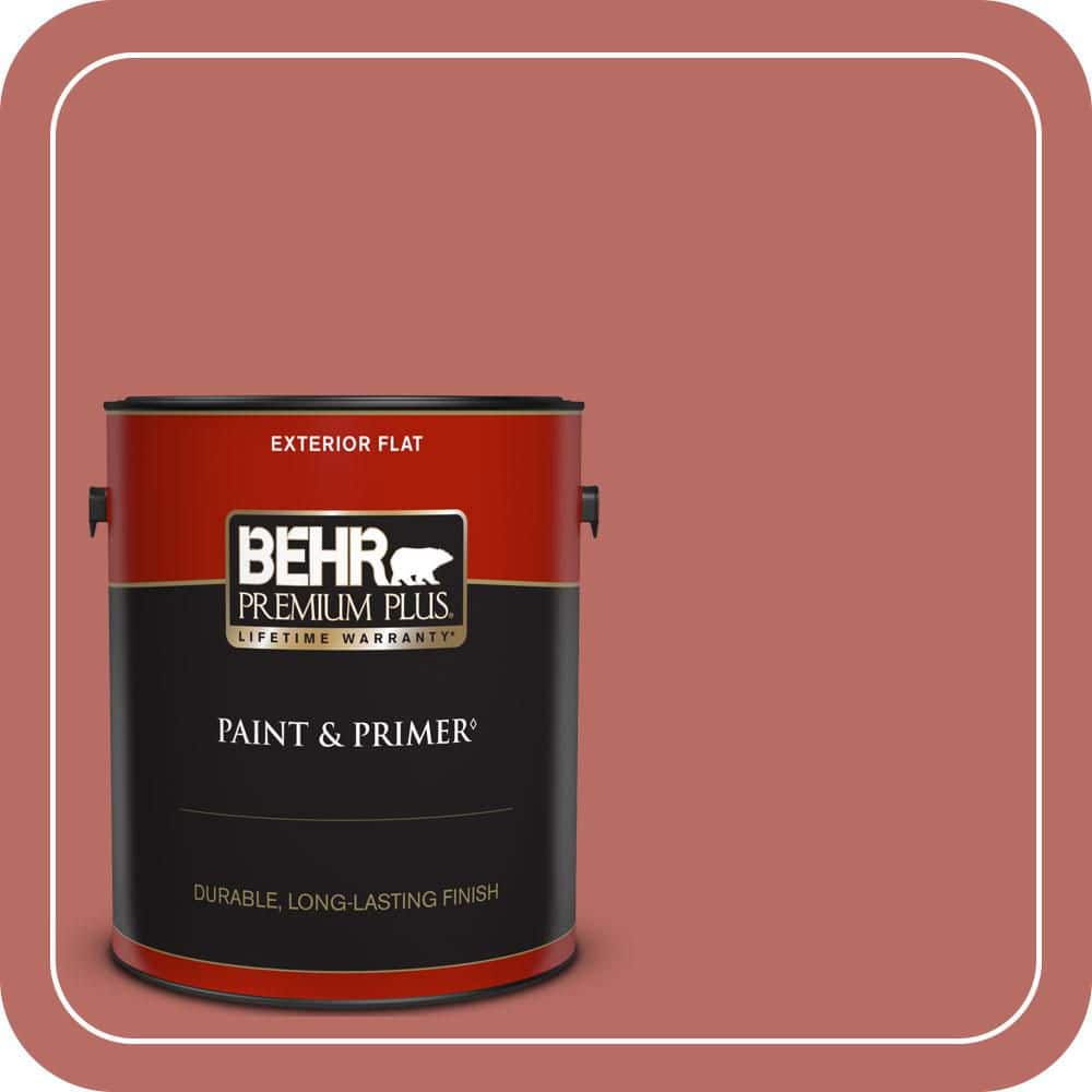 BEHR PREMIUM PLUS 1 gal. #MQ4-34 Hacienda Tile Flat Exterior Paint & Primer