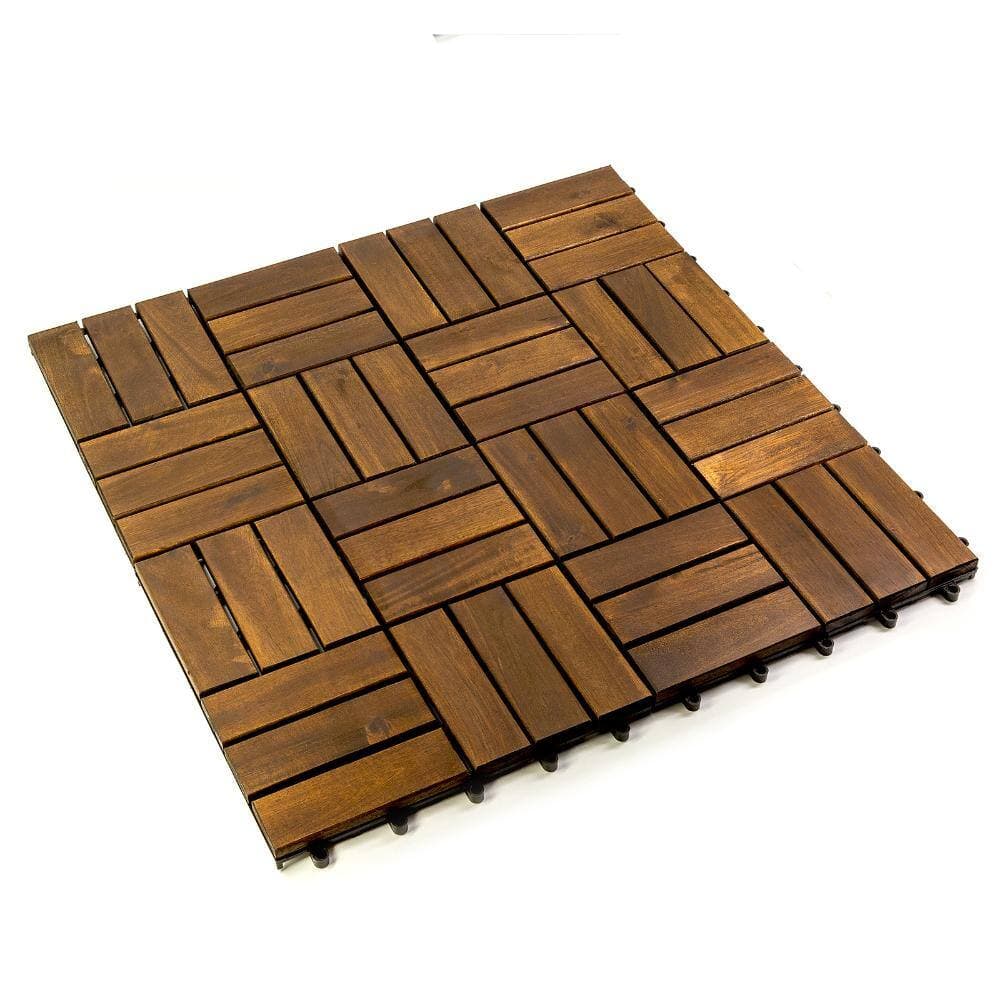 Unbranded 1ft.x 1ft. Acacia Wood Deck Tile for Outdoor and lndoor(10 pack) (3)