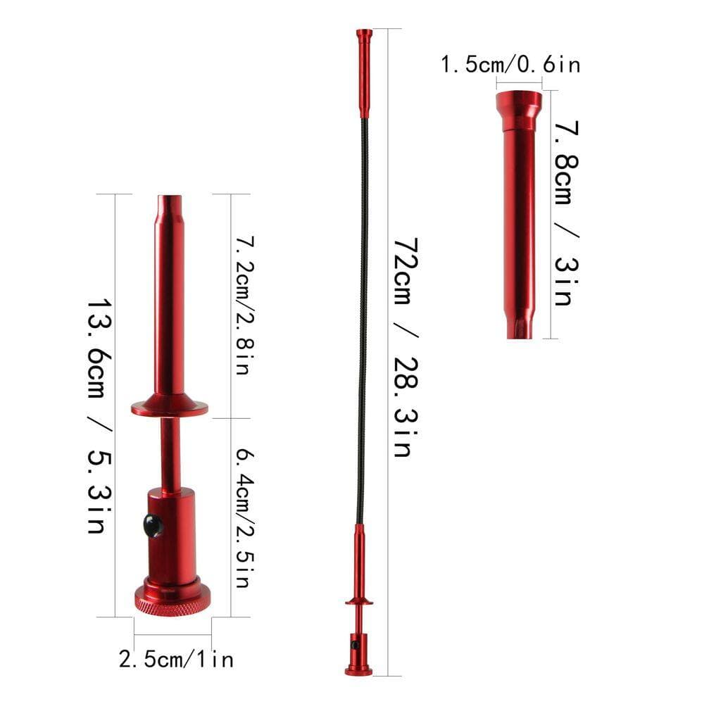 Misopily 28 in. Flexible Claw Pickup Tool with Magnetic Tip LED Light Long Reach Grabber for Small Parts Red (3)