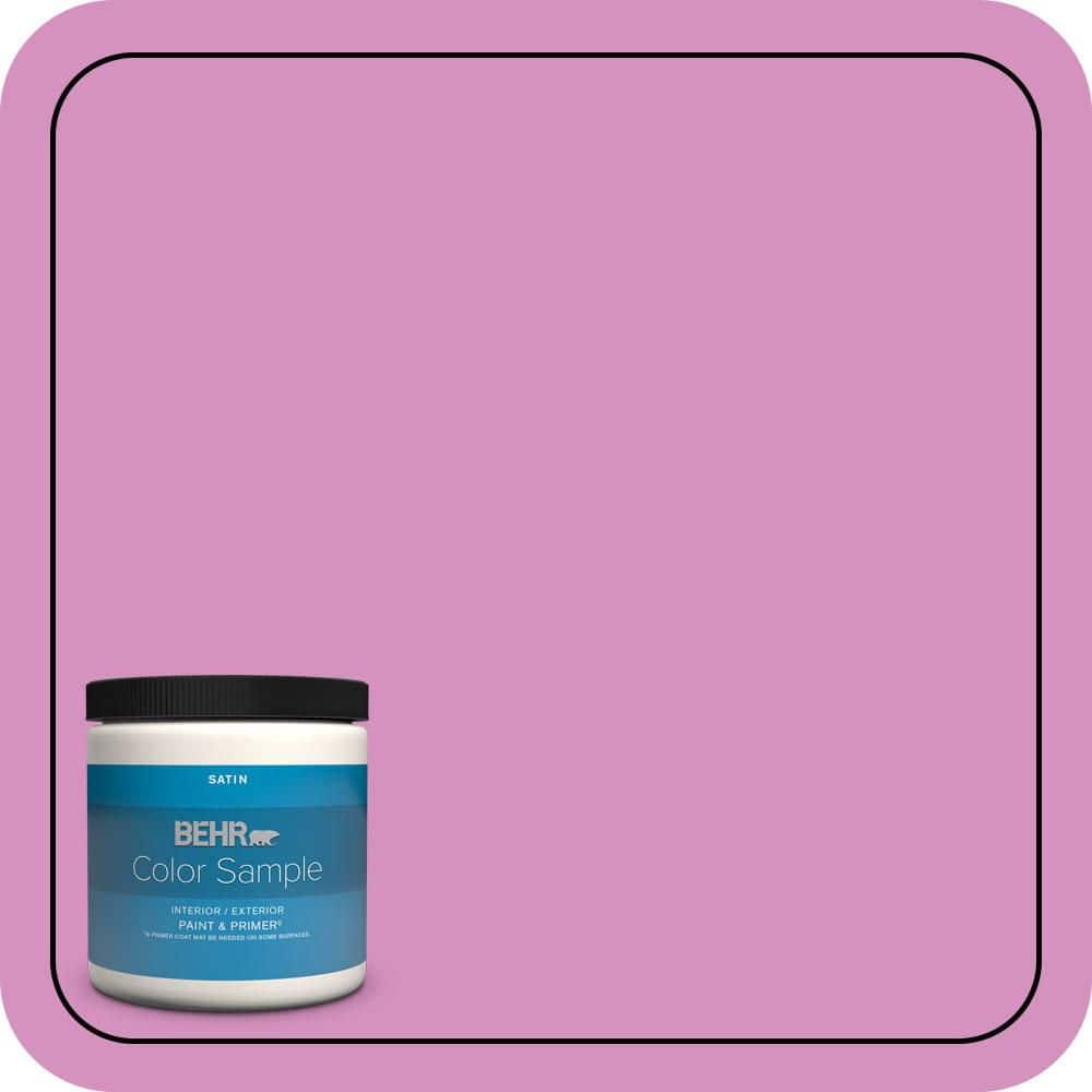 BEHR PREMIUM PLUS 8 oz. #680B-4 Pressed Flower Satin Enamel Interior/Exterior Paint & Primer Color Sample