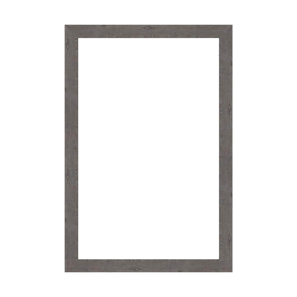 Amanti Art Mirror Makeover Rustic Plank Grey Narrow 25.25 in. W x 37.25 in. H Bathroom Mirror Frame Border Kit-Fits a 24x36 Mirror (1)