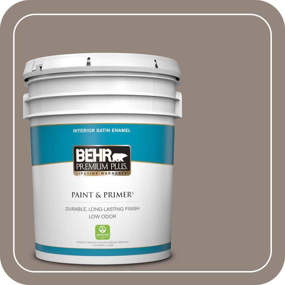 BEHR PREMIUM PLUS 5 gal. #T14-8 Film Fest Satin Enamel Low Odor Interior Paint & Primer