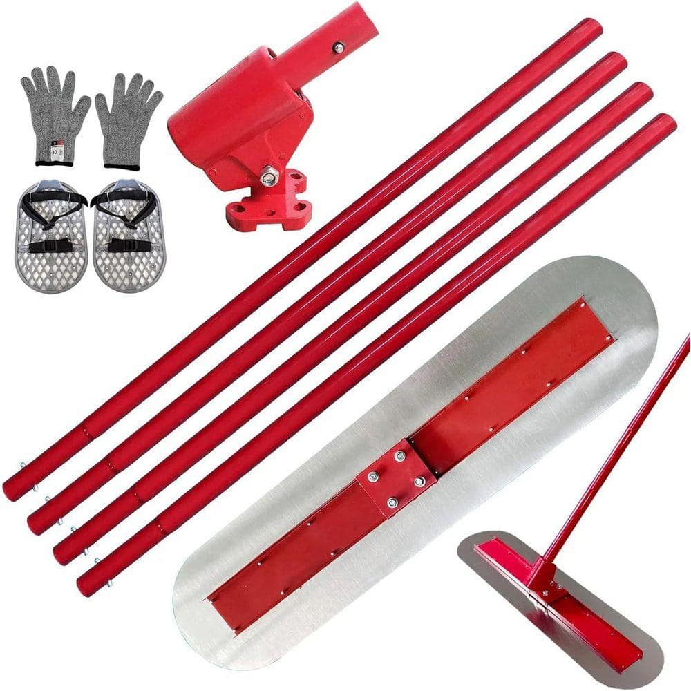 KIWDZFU 47 x 11.8 Concrete Finishing Bull Float with Stainless Steel Board Kit and Adjustable Aluminum Handle (1)