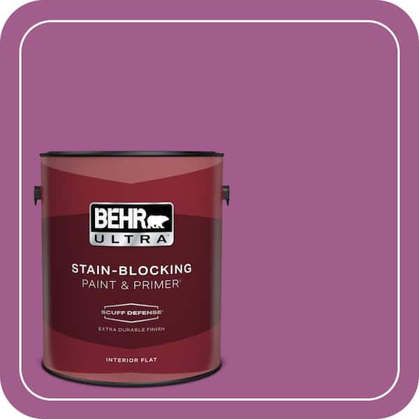 BEHR ULTRA 1 gal. #P110-6 Wild Berry Extra Durable Flat Interior Paint & Primer (2)