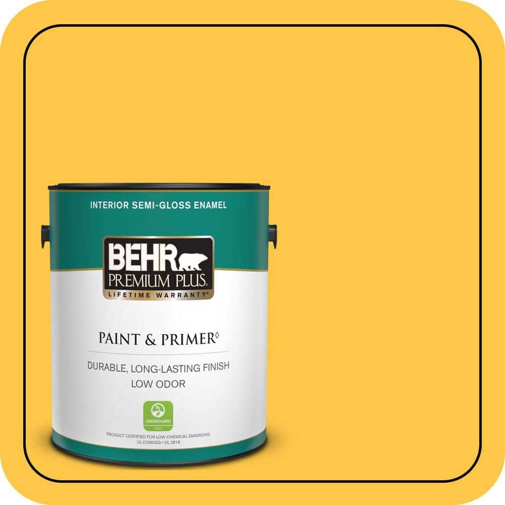 BEHR PREMIUM PLUS 1 gal. #350B-7 Chickadee Semi-Gloss Enamel Low Odor Interior Paint & Primer