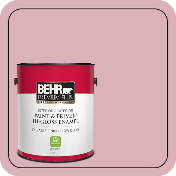 BEHR PREMIUM PLUS #ICC-54 Peony Flat Interior/Exterior Paint & Primer Color Sample (3)