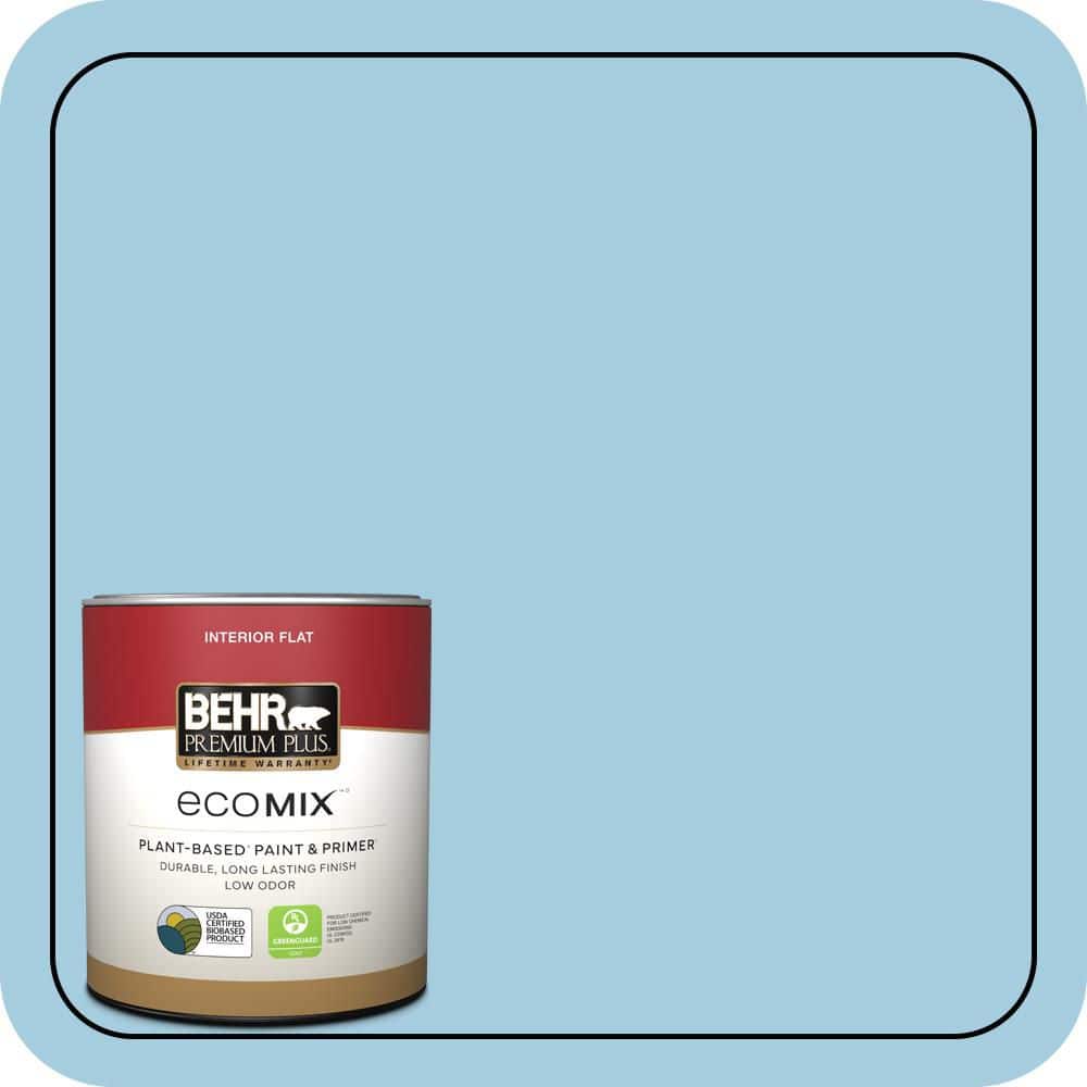 BEHR PREMIUM PLUS #M490-2 Carefree Sky Flat EcoMix Plant-Based & Primer (1)