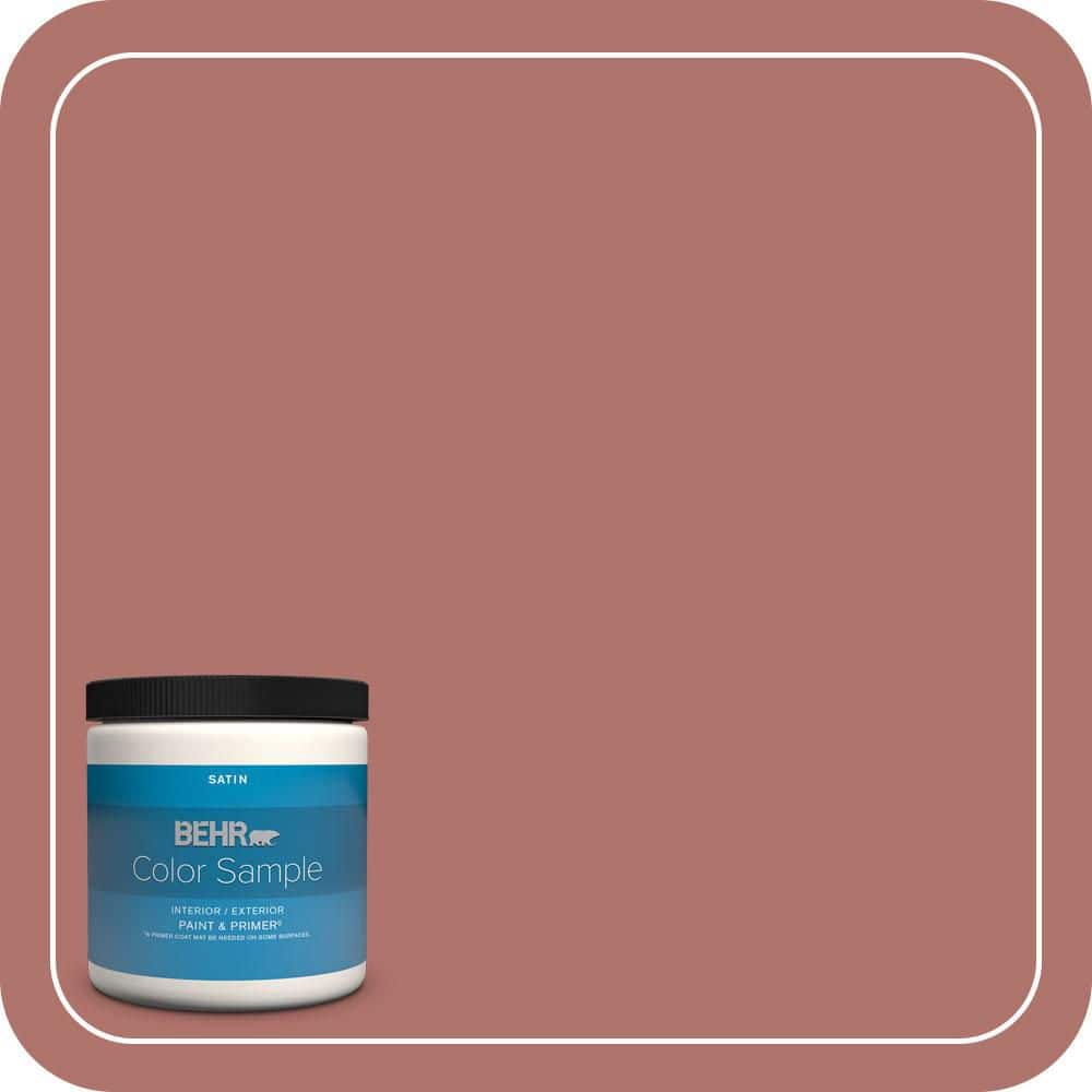 BEHR PREMIUM PLUS 8 oz. #PMD-81 Tandoori Spice Satin Enamel Interior/Exterior Paint & Primer Color Sample