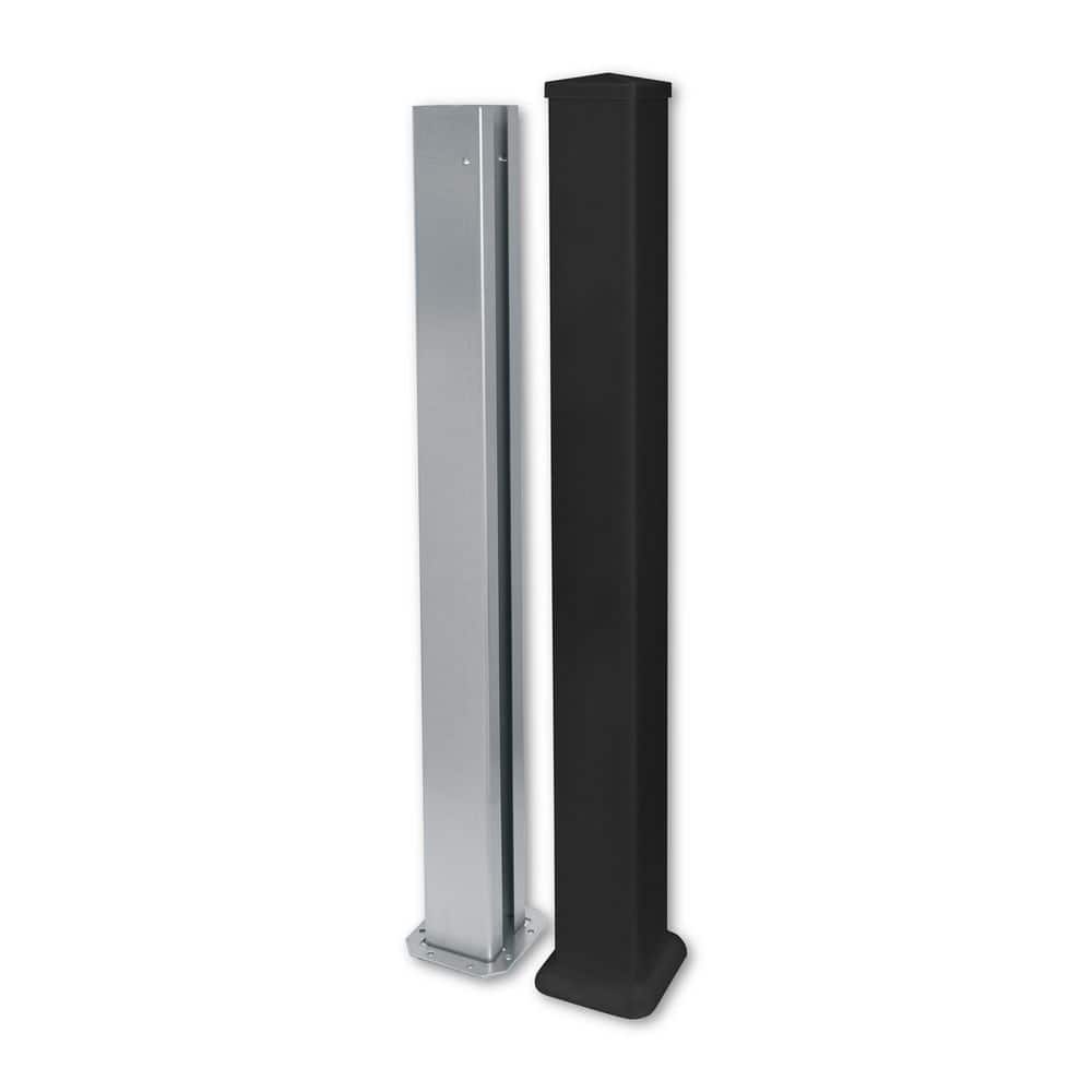 CREATIVE SURFACES 3.78 in. x 3.78 in. x 37.99 in. Black Vinyl Railing Post (2)