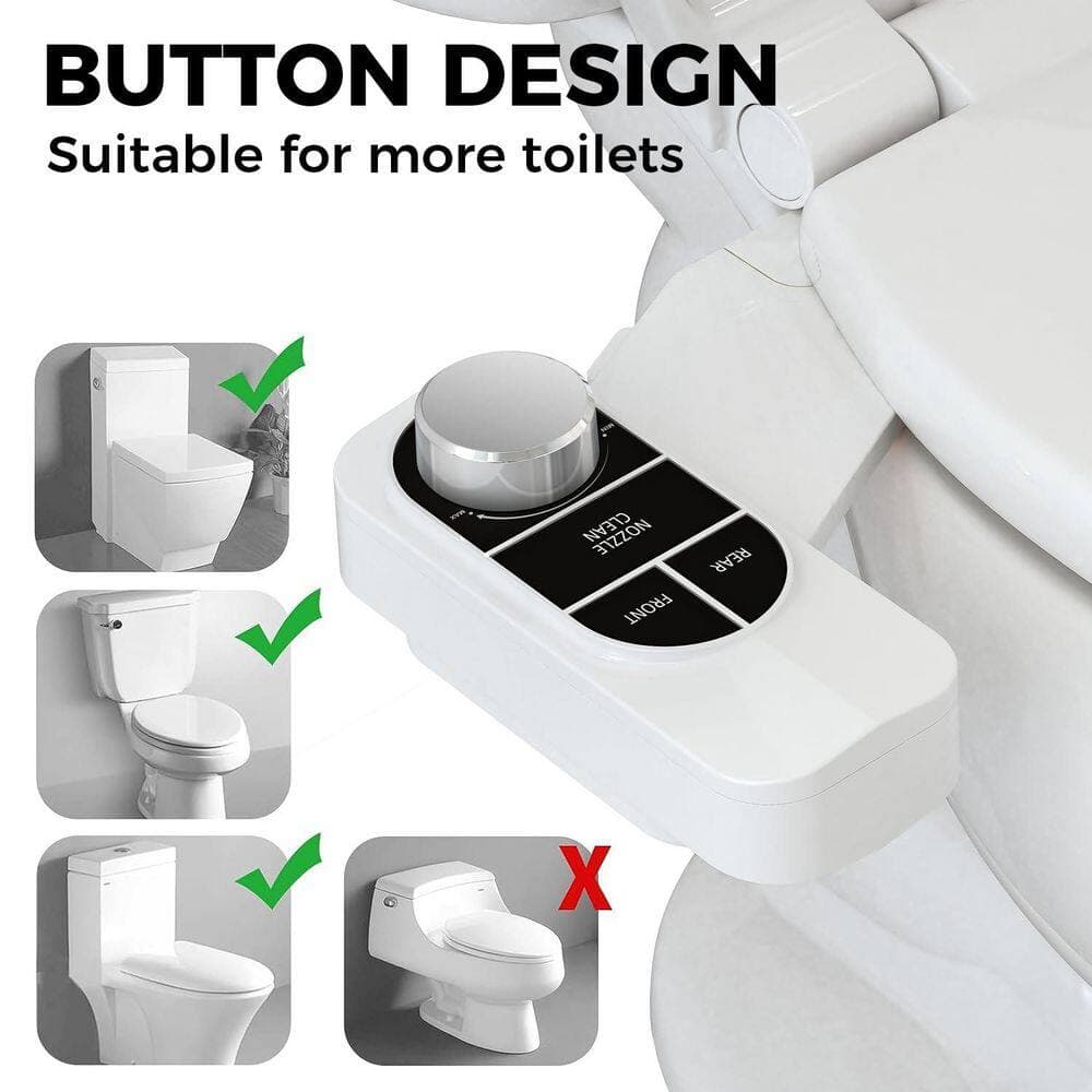 Anqtovp Non-Electric Bidet Attachment with Dual Self-Cleaning Nozzles, Adjustable Water Pressure, Easy Installation (3)