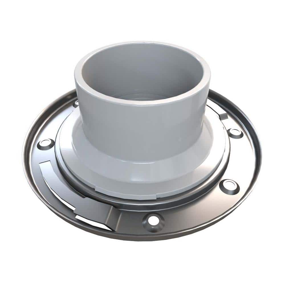 Oatey Fast Set 3 in. PVC Hub Spigot Toilet Flange with Test Cap and Stainless Steel Ring (3)