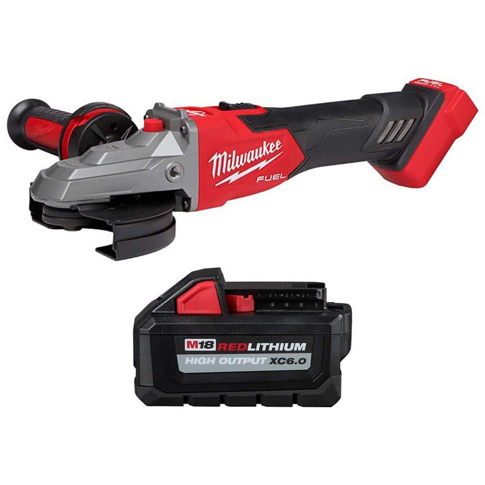 Milwaukee M18 FUEL 18V Lithium-Ion Brushless Cordless Flathead Braking Grinder w/ Switch No-Lock and Brushless Grinder