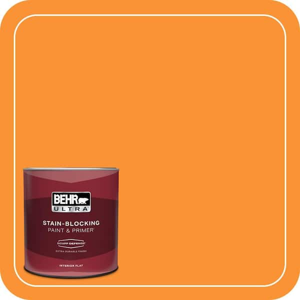 BEHR ULTRA 1 qt. #P240-7 Joyful Orange Extra Durable Flat Interior Paint & Primer (2)