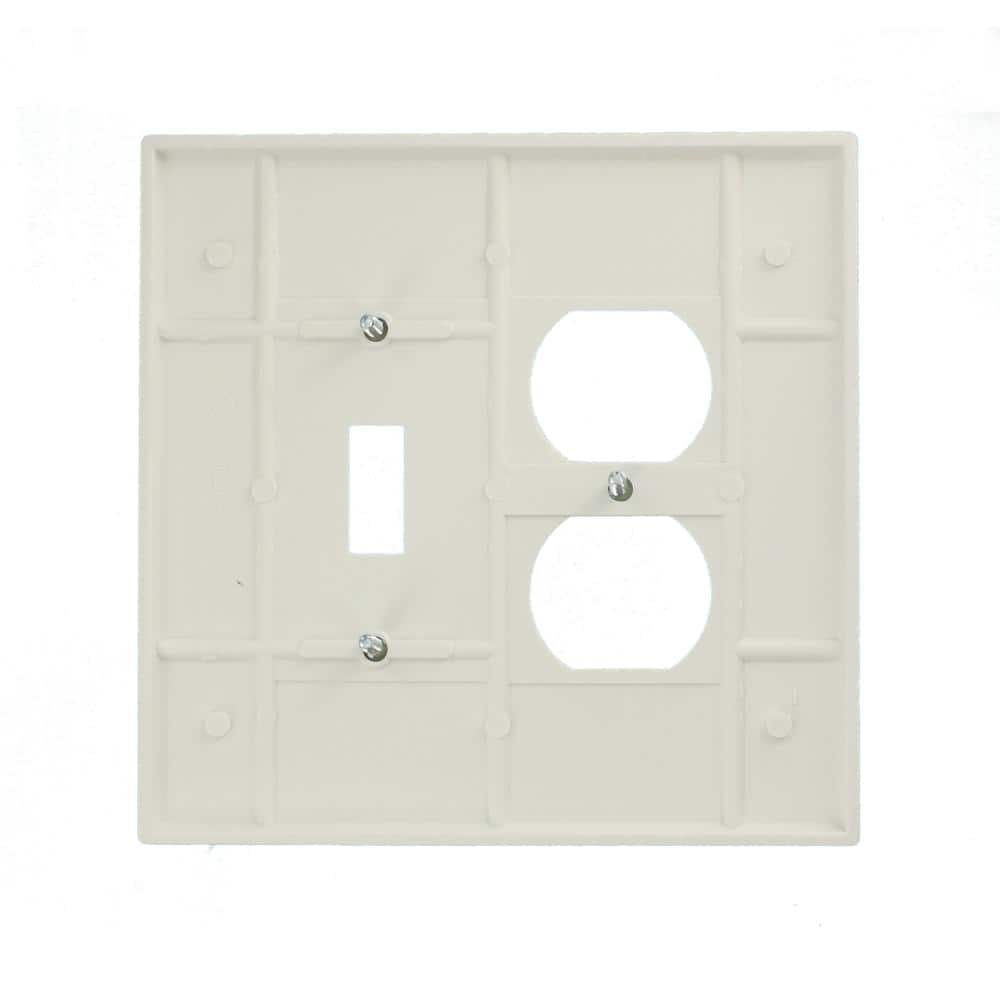 Leviton 1-Toggle / 1-Duplex Outlet/Receptacle Plastic /Oversized Wall Plate 88105-W (3)