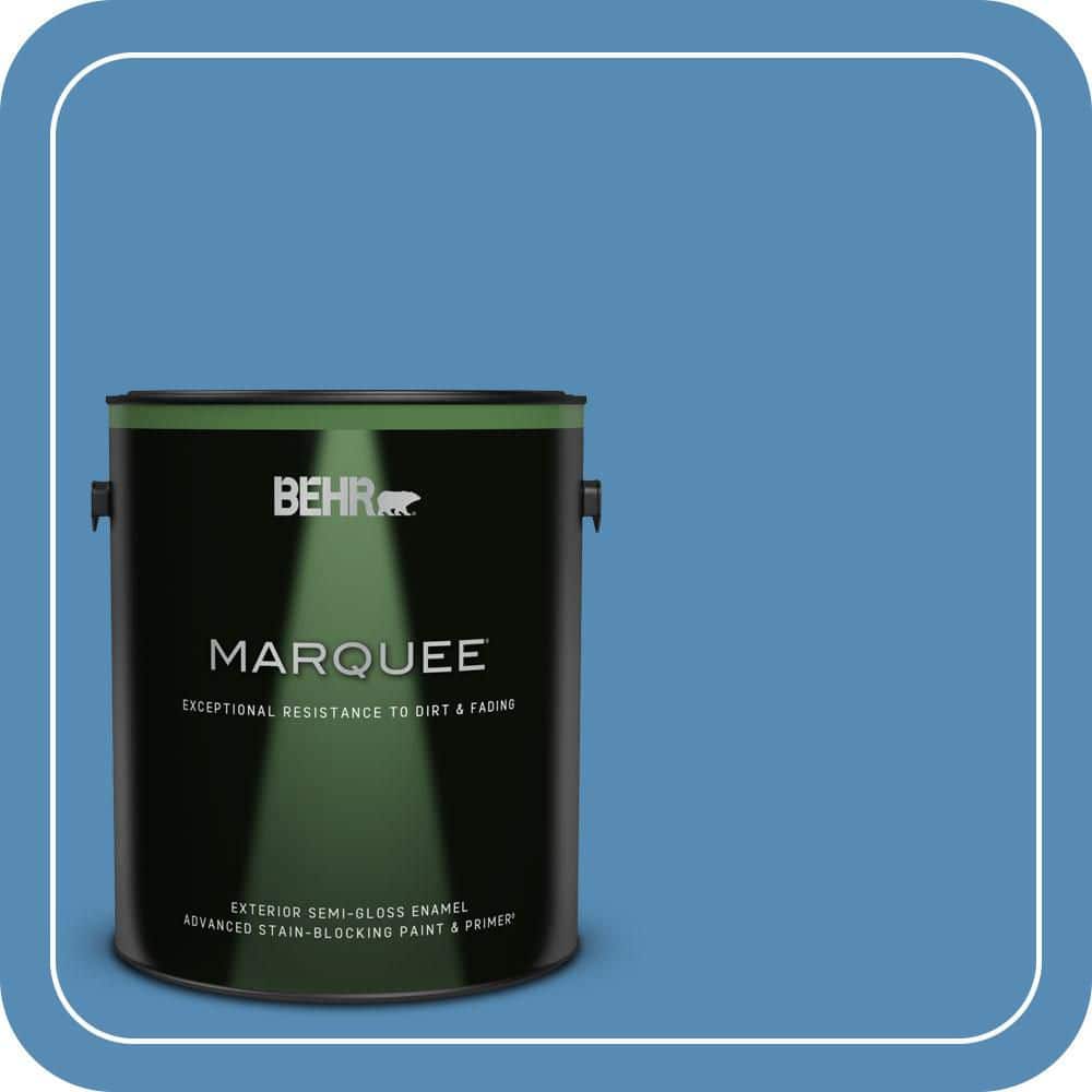 BEHR MARQUEE 1 gal. #M520-5 Alpha Blue Semi-Gloss Enamel Exterior Paint & Primer
