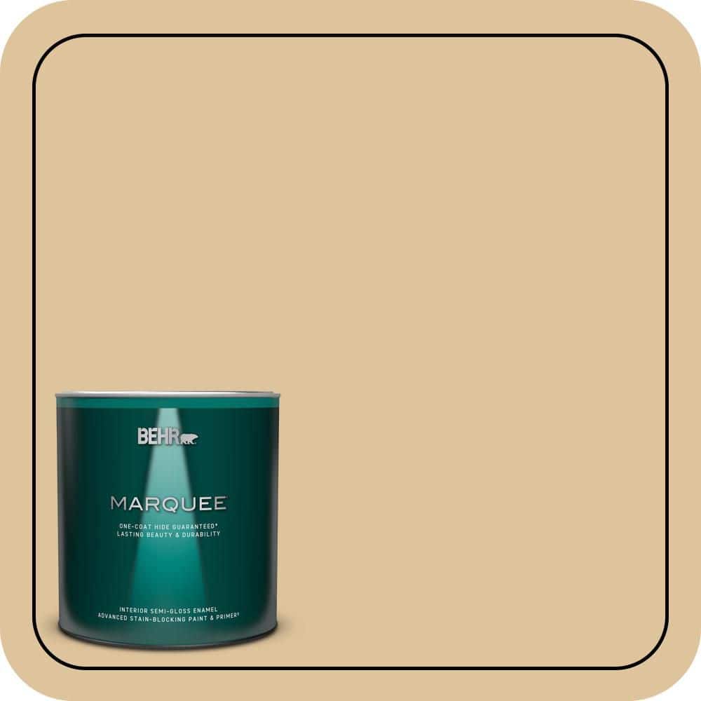 BEHR MARQUEE 1 qt. #S300-3 Almond Cookie Semi-Gloss Enamel Interior Paint & Primer