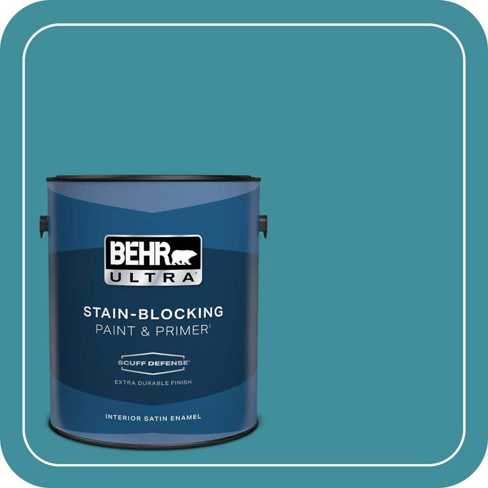 BEHR ULTRA 1 gal. #MQ6-34 Prophetic Sea Extra Durable Satin Enamel Interior Paint & Primer