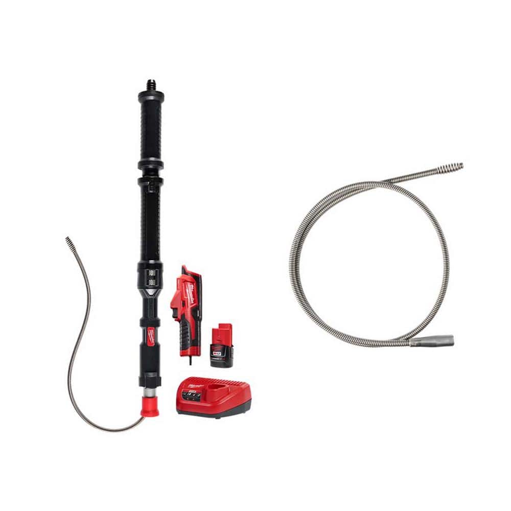 Milwaukee M12 Trap Snake 12V Lithium-Ion Cordless 4 ft. Urinal Auger Kit and 1/3 in. x 4 ft. Urinal Auger Replacement Cable (1)