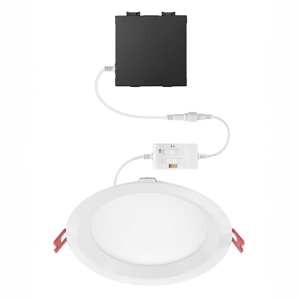 Commercial Electric 6 in. Elite Series Integrated LED Adjustable CCT 3-Level Lumen Select Dimmable Baffle Canless Recessed Light, White (1)