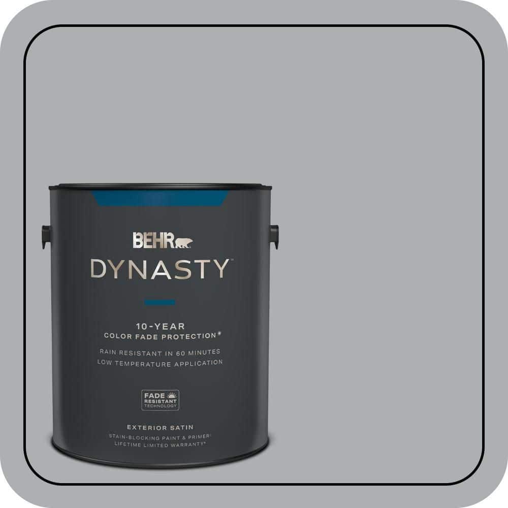 BEHR DYNASTY 1 gal. #N500-3 Tin Foil Satin Enamel Exterior Stain-Blocking Paint & Primer
