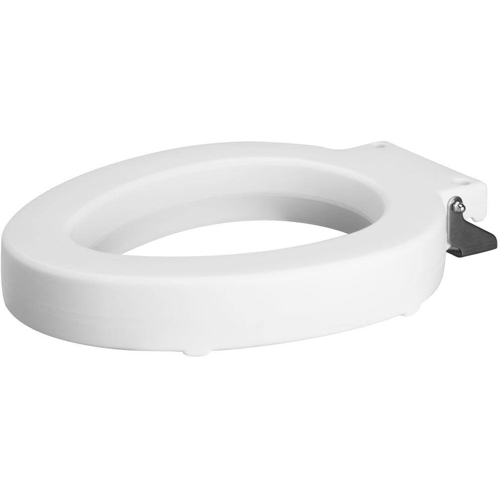 BEMIS Medic-Aid Elongated Closed Front Commercial Plastic Toilet Seat Spacer with 4 inch Lifts in White (2)