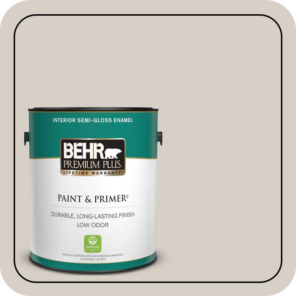 BEHR PREMIUM PLUS 1 gal. #T14-7 Offbeat Semi-Gloss Enamel Low Odor Interior Paint & Primer