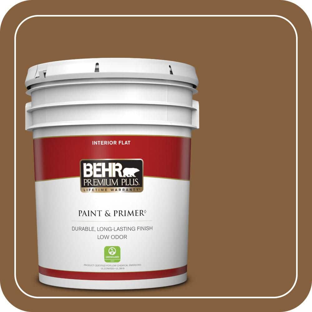 BEHR PREMIUM PLUS 5 gal. #PPU4-18 Spice Bazaar Flat Low Odor Interior Paint & Primer