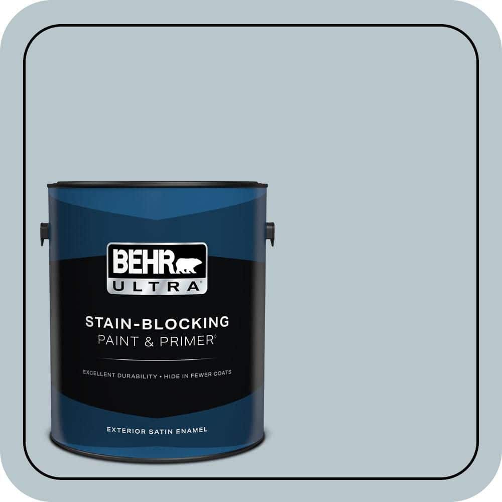 BEHR ULTRA 1 gal. #N480-2 Flowing Breeze Satin Enamel Exterior Paint & Primer