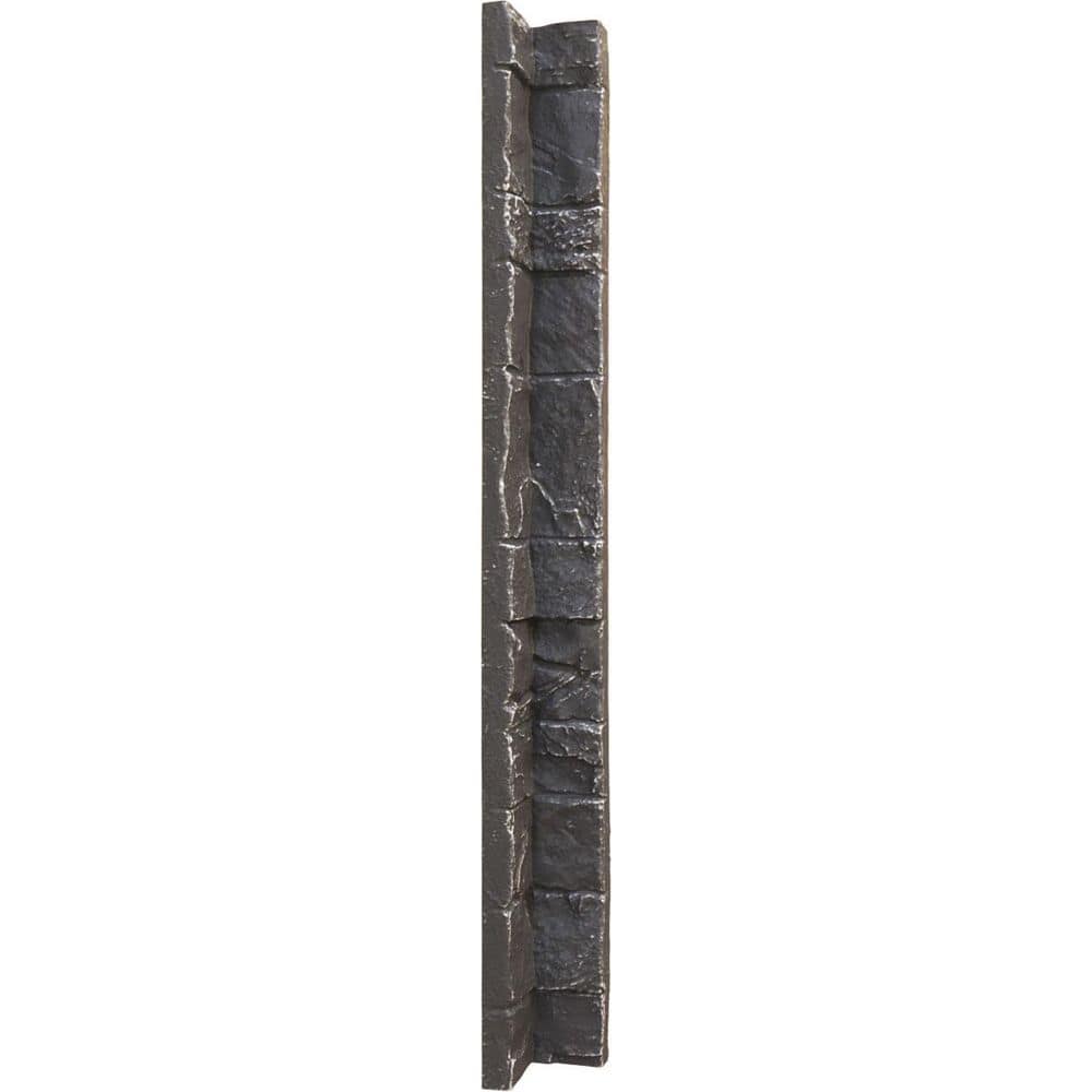 Ekena Millwork Universal Inside Corner for EverStone Faux Stone Siding Panels, 3"W x 3"D x 48"H, Graphite Color (3)