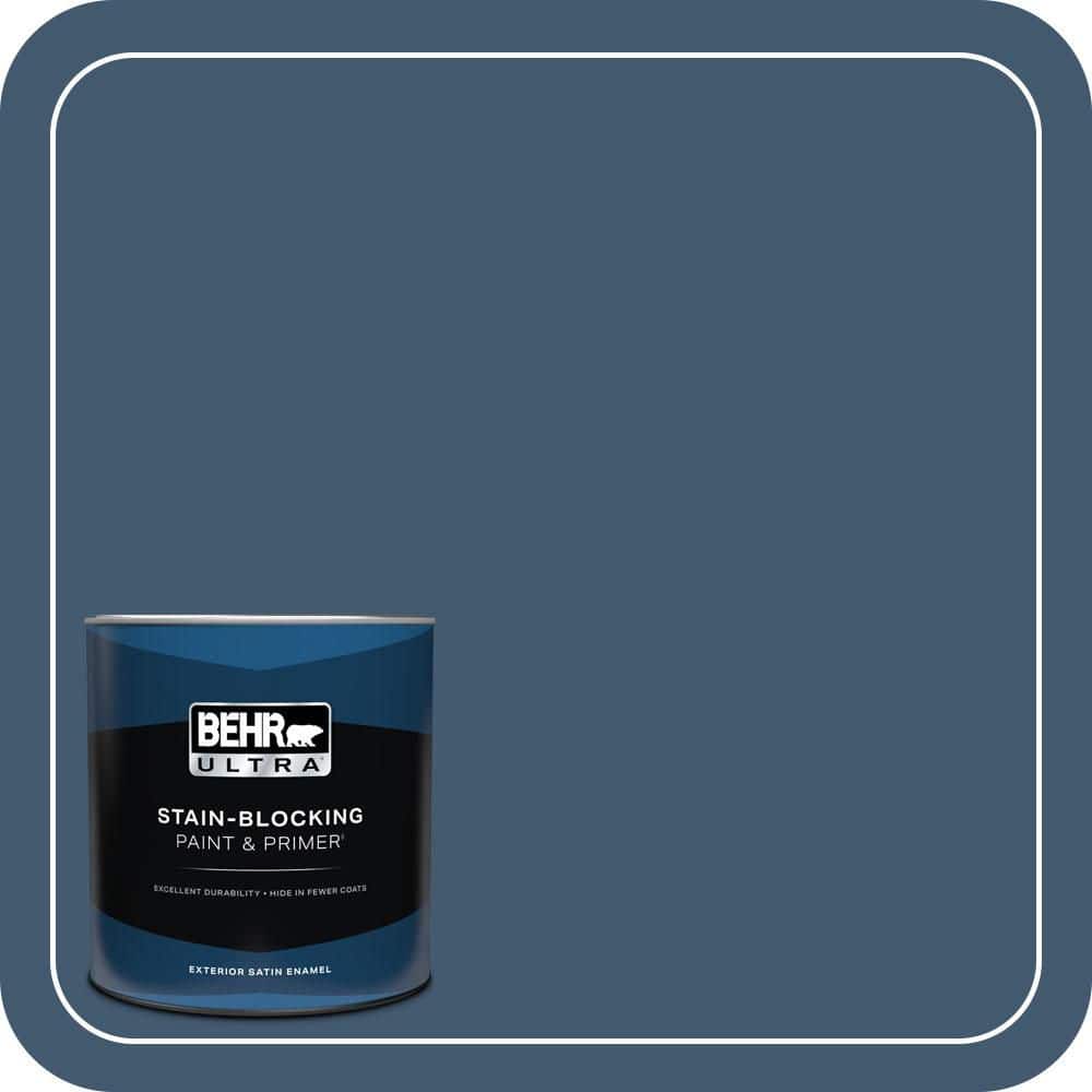 BEHR ULTRA 1 qt. #S500-7 Infinite Deep Sea Satin Enamel Exterior Paint & Primer