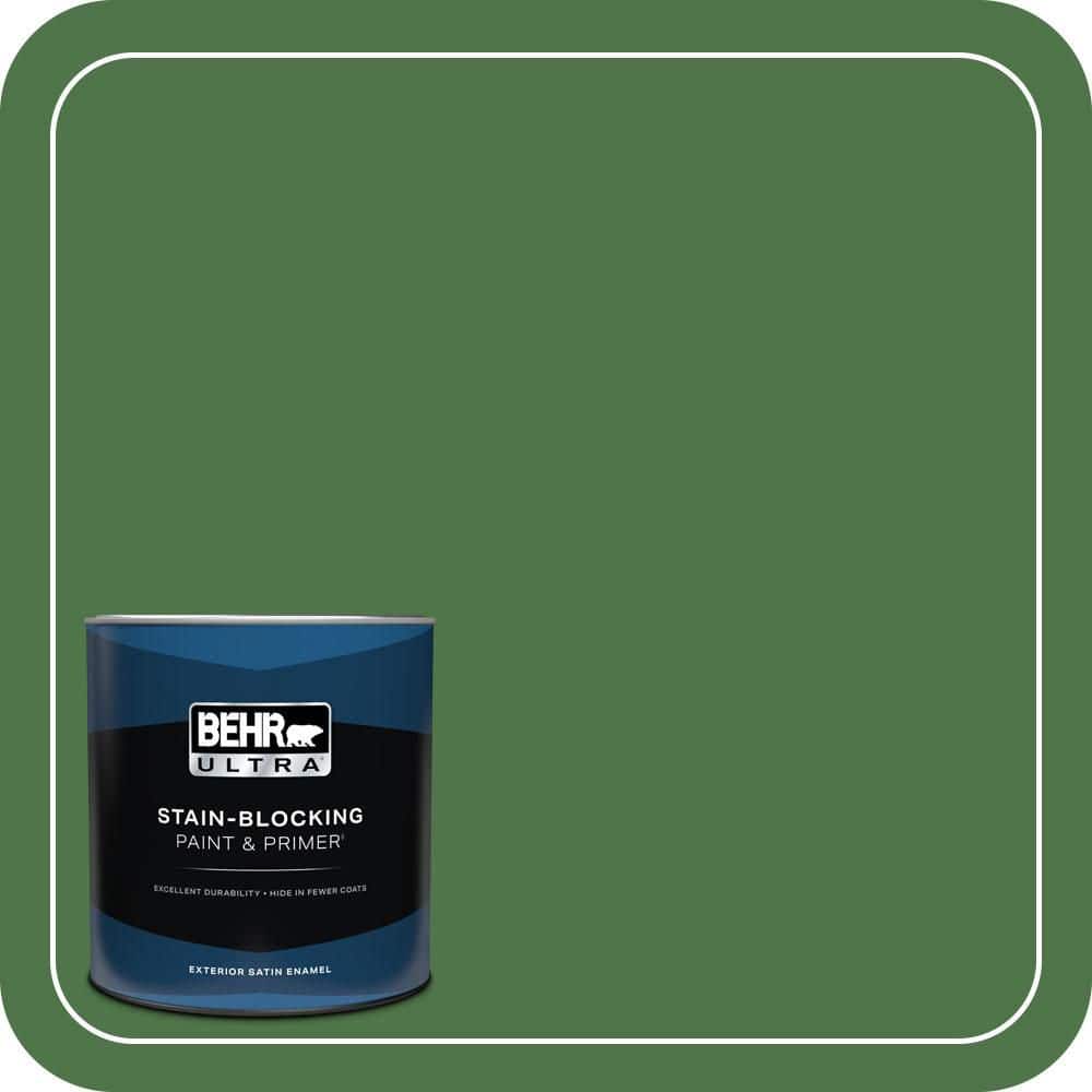 BEHR ULTRA 1 qt. #MQ4-49 Emerald Forest Satin Enamel Exterior Paint & Primer