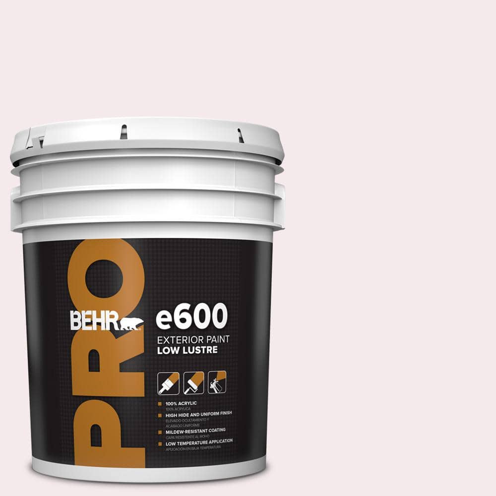 BEHR PRO 5 gal. #100A-1 Barely Pink Low Luster Exterior Paint